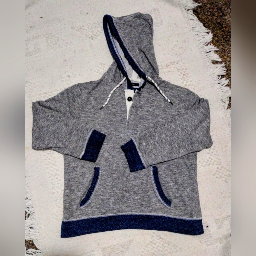 American rag drawstring button up hoodie